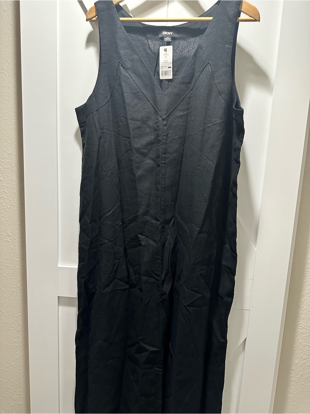 DKNY Black Sleeveless V-Neck Maxi Dress